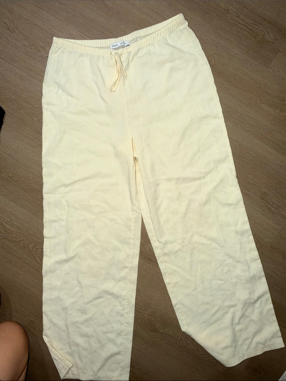 Mango Lightweight Drawstring Pants - off white